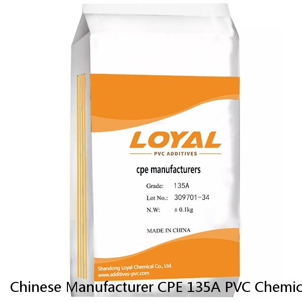 Chinese Manufacturer CPE 135A PVC Chemical PVC Additive Impact Modifier Chlorinated Polyethylene CPE 135A